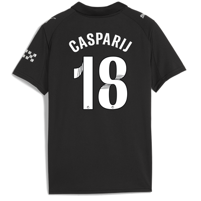 Kids' Manchester City Away Jersey 2025/26 With CASPARIJ 18 Printing