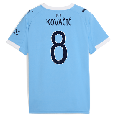 Kids' Manchester City Home Jersey 2025/26 With KOVAČIĆ 8 Printing