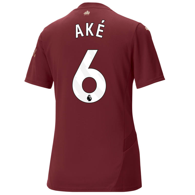 Women's Man City 3rd Jersey 24/25 With AKÉ 6 Printing burgundy - Check out all Manchester City t-shirts online - Official Manchester City FC store