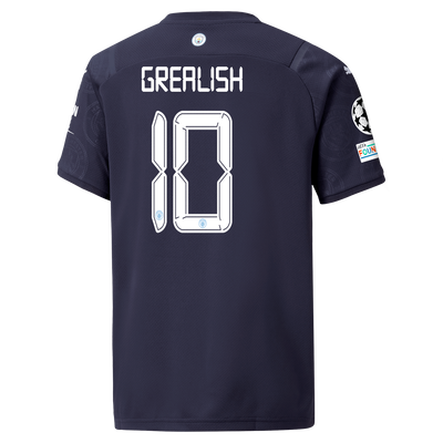 Kids Manchester City 3rd Shirt 21/22 with Jack Grealish printing