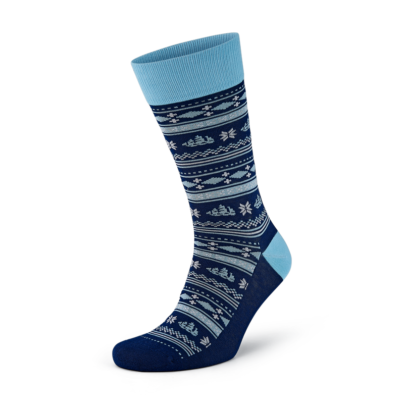 MCFC FW 2PK FAIRISLE SOCKS - blue
