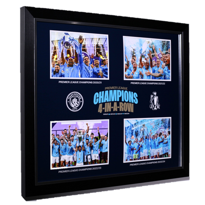 Manchester City 4 In a Row 24 x 20 Frame