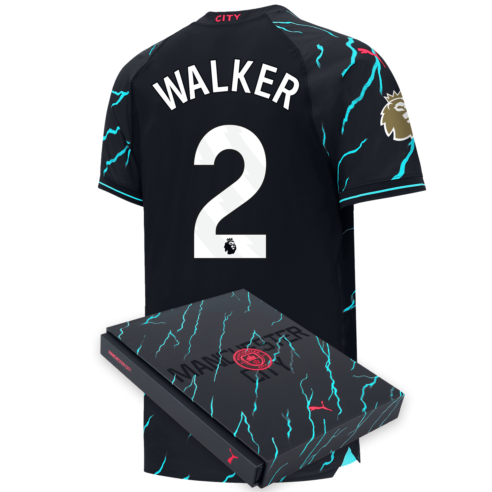 Mcfc Man City Authentic Away Jersey 2023/24 with Walker 2 Printing in Gift Box