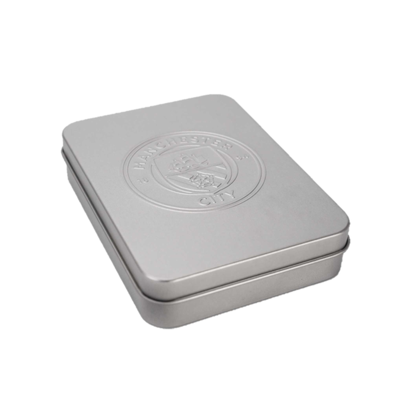 MCFC FW PLAYING CARDS IN TIN - silver