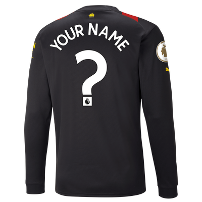 Manchester City Away Jersey 2022/23 long sleeve with custom printing