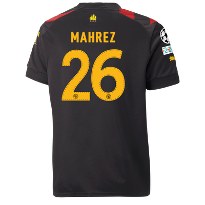Kinder Manchester City Auswärtstrikot 2022/23 mit MAHREZ 26 aufdruck