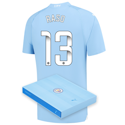Maillot Authentique Manchester City Domicile 2023/24 avec flocage RASO 13 dans une boîte cadeau