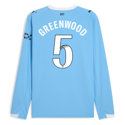 Camiseta local de manga larga del Manchester City 2025/26 con estampado GREENWOOD 5