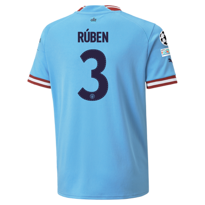 Kids' Manchester City Home Jersey 22/23 with RÚBEN 3 printing