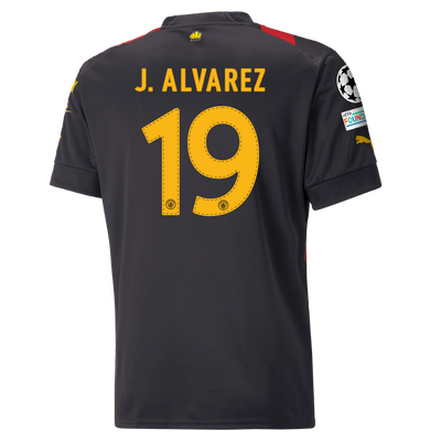 Manchester City Away Jersey 2022/23 with J. ALVAREZ printing