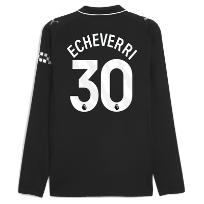 Manchester City Authentiek Uitshirt 2025/26 Lange Mouw Met ECHEVERRI 30 Bedrukking