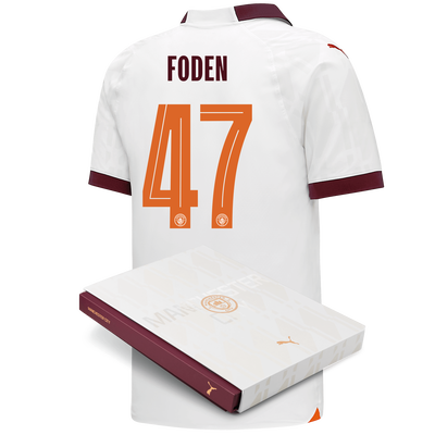 Manchester City Authentic Away Jersey 2023/24 with FODEN 47 printing in Gift Box