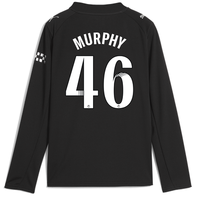 Kids' Manchester City Away Jersey 2025/26 Long Sleeve With MURPHY 46 Printing