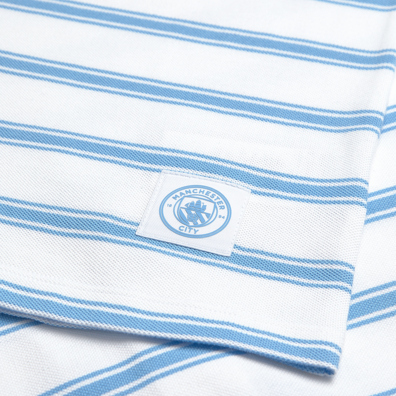 MCFC FW MENS ROSE STRIPE POLO - white