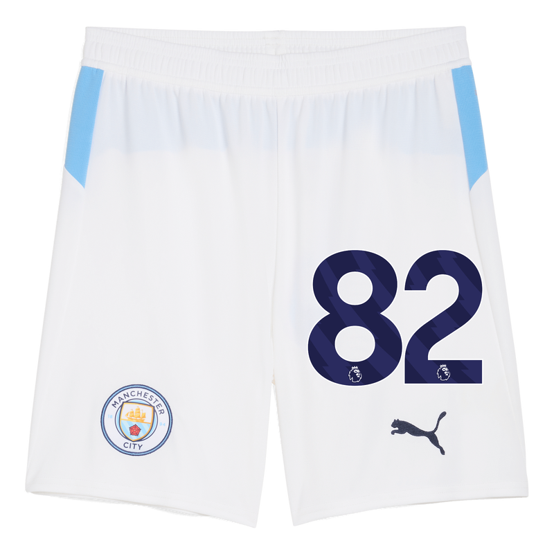 Man City Football Shorts 2025/26 with #82 white - Size M from polyester for males  - Official Manchester City FC store
