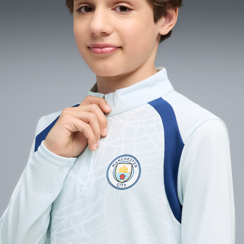MCFC TR KIDS TRAINING 1/4 ZIP TOP - Dewdrop-Blue Jewel