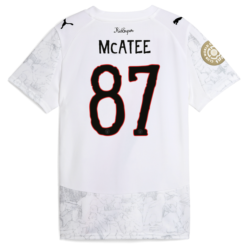Kids' Man City KidSuper Jersey 2025/26 With McATEE 87 printing white - Check out all Manchester City t-shirts online - Official Manchester City FC store