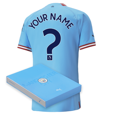Manchester City Authentic Home Jersey 22/23 with custom printing in Gift Box
