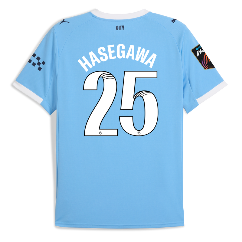 Man City Home Jersey 2025/26 With HASEGAWA 25 Printing  blue - Check out all Manchester City t-shirts online - Official Manchester City FC store