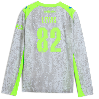 Kids' Manchester City Third Jersey 2025/26 Long Sleeve With LEWIS 82 Printing