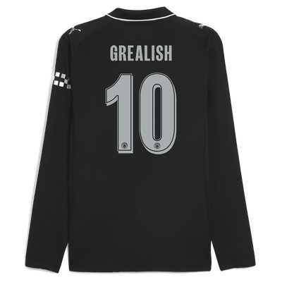 Manchester City Away Authentic Jersey 2025/26 Long Sleeve With GREALISH 10 Printing