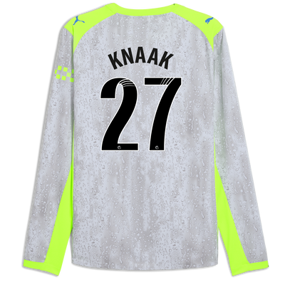 Manchester City Third Authentic Jersey 2025/26 Long Sleeve With KNAAK 27 Printing