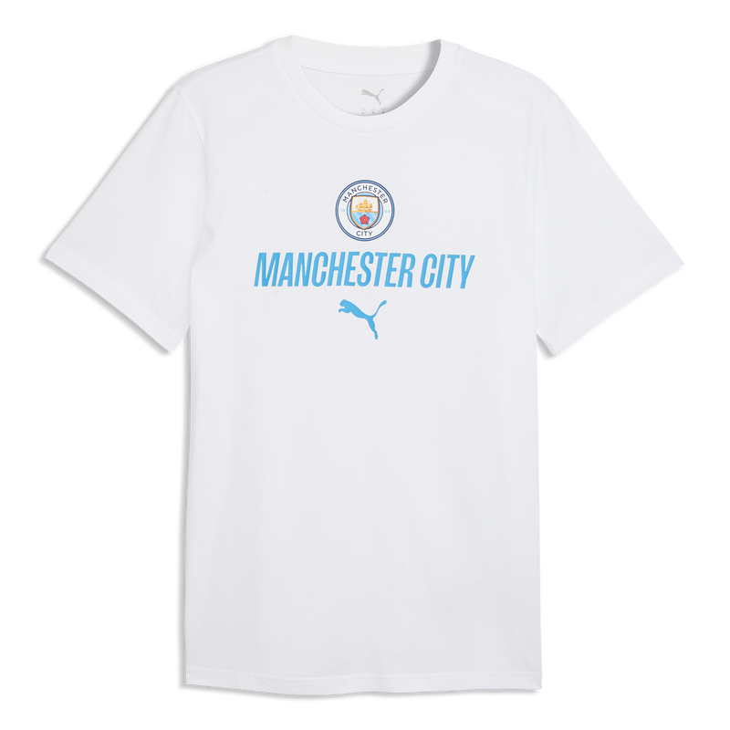 Manchester City FtblCulture T-shirt 2026/27 puma wit- blauw - Maat 3XL van polyester voor heren  - Officiële Manchester City FC shop