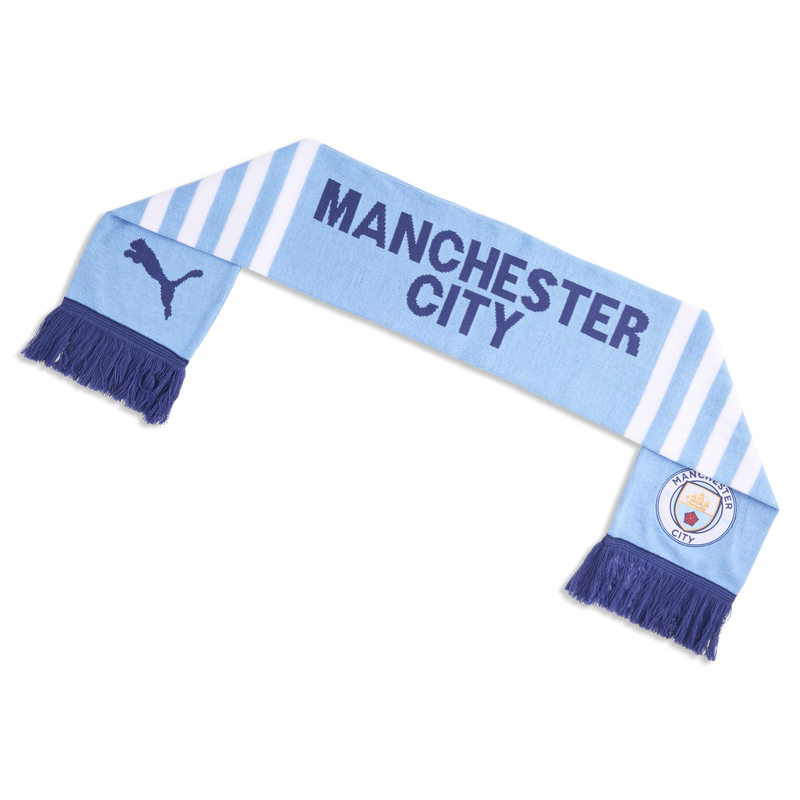 MCFC ESS SCARF - Icy Blue-PUMA White
