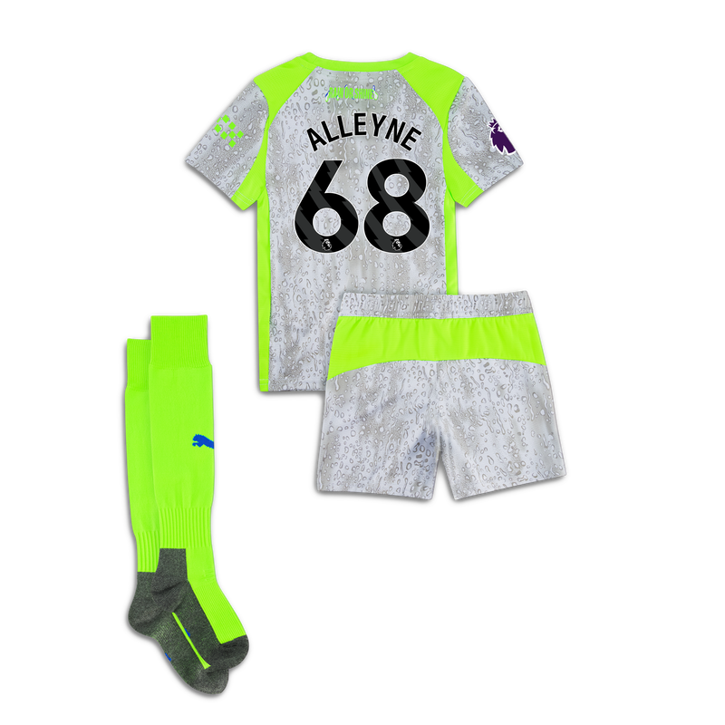 Man City Away Mini Kit 2025/26 With ALLEYNE 68 Printing black - Check out all Manchester City t-shirts online - Official Manchester City FC store
