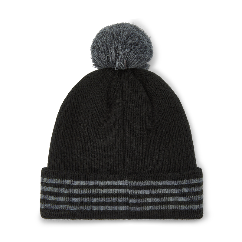 MCFC STRIPE CUFF BOBBLE HAT - black