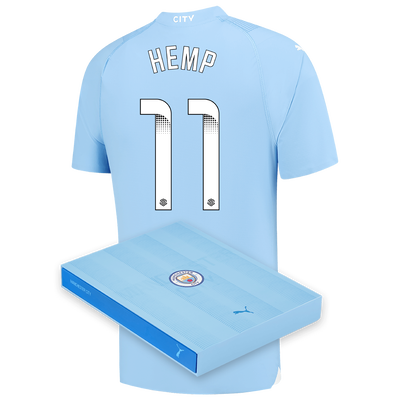 Maillot Authentique Manchester City Domicile 2023/24 avec flocage HEMP 11 dans une boîte cadeau
