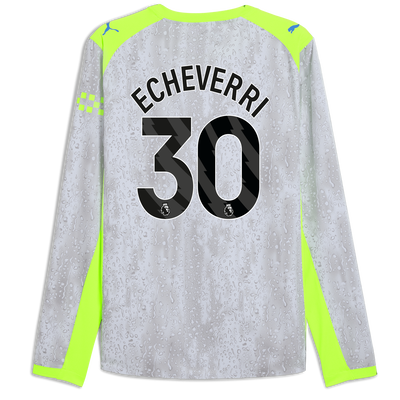 Manchester City Third Authentic Jersey 2025/26 Long Sleeve With ECHEVERRI 30 Printing