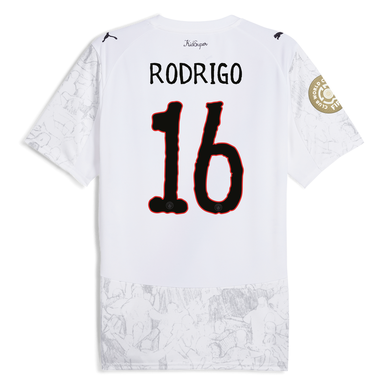 Man City KidSuper Jersey 2025/26 With RODRIGO 16 printing white - Check out all Manchester City t-shirts online - Official Manchester City FC store