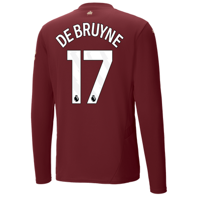 Manchester City Authentic Third Jersey 2024/25 Long Sleeve With DE BRUYNE 17 Printing