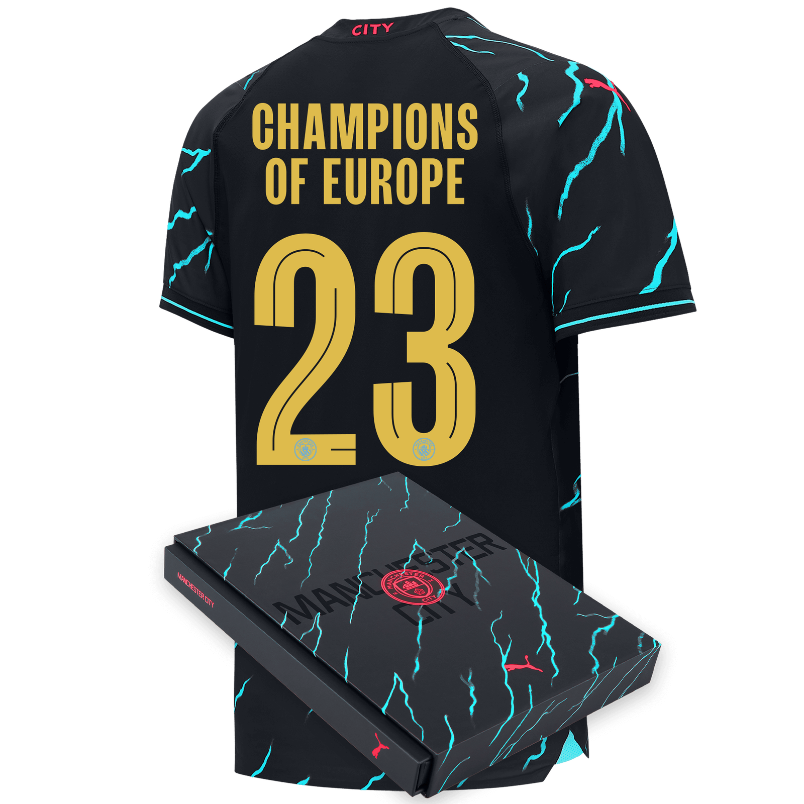 Zoek machine optimalisatie lotus krans Manchester City Authentic Derde Shirt 2023/24 met CHAMPIONS OF EUROPE 23  bedrukking In Geschenkverpakking | Official Man City Store