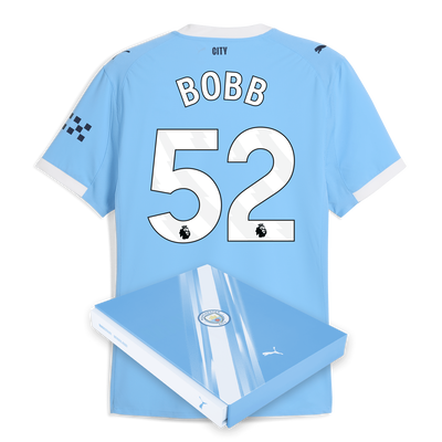 Manchester City Authentiek Thuisshirt 2025/26 met BOBB 52 bedrukking in geschenkdoos