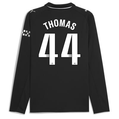 Manchester City Away Jersey 2025/26 Long Sleeve With THOMAS 44 Printing