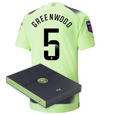 Manchester City Authentic Third Jersey 2022/23 with GREENWOOD 5 printing in Gift Box
