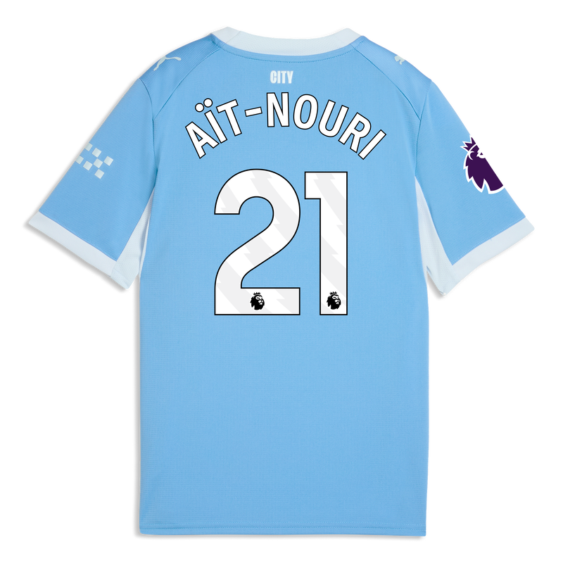 Kids' Man City Home Jersey 2026/27 With AÏT-NOURI 21 Printing  blue-icy blue - Check out all Manchester City t-shirts online