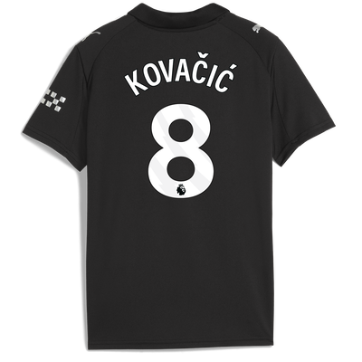 Kids' Manchester City Away Jersey 2025/26 With KOVAČIĆ 8 Printing