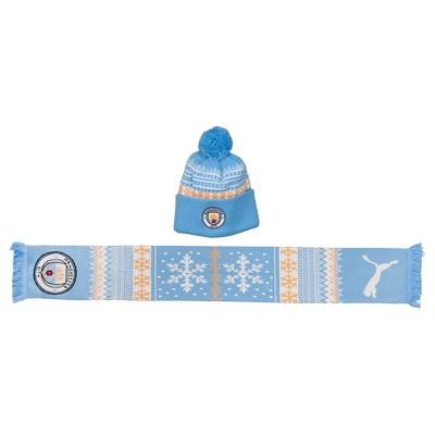 Ensemble écharpe et bonnet en tricot Manchester City