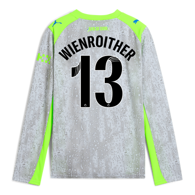 Maillot Third Manchester City pour enfants 2025/26 à manches longues avec impression de WIENROITHER 13 Printing