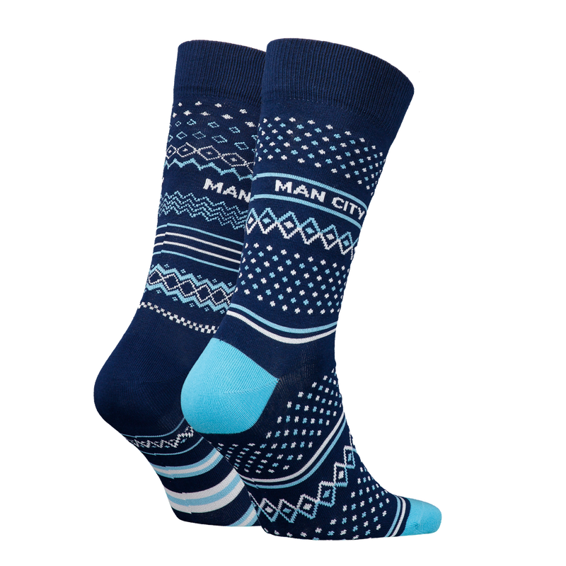 MCFC FW 2 PACK FAIRISLE SOCKS - blue
