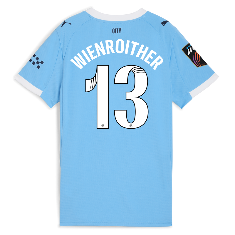 Women's Man City Home Jersey 2025/26 With WIENROITHER 13 Printing  blue - Size M from polyester for females  - Official Manchester City FC store