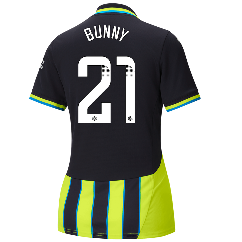 Women's Man City Away Jersey 24/25 With BUNNY 21 Printing new navy - Check out all Manchester City t-shirts online - Official Manchester City FC store