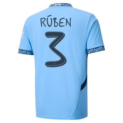 Manchester City Home Jersey 2024/25 With RÚBEN 3 Printing