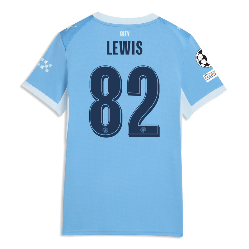 Maglia home Man City donna 2026/27 con stampa LEWIS 82  blu-icy blu - Scopri tutti i magliette Manchester City online - Negozio ufficiale Manchester City FC store
