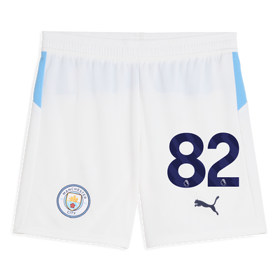 Manchester City Kinder Voetbalshort 2025/26 met rugnummer #82