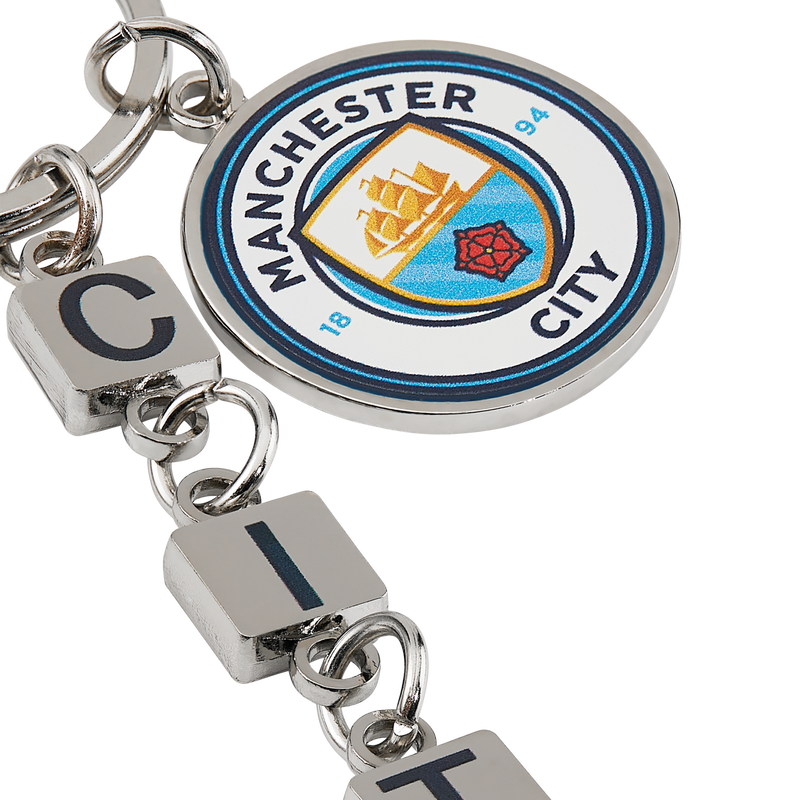 MCFC FW CREST CHARM KEYRING - silver