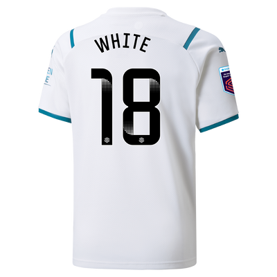 Kids Manchester City Away Shirt 21/22 with Ellen White printing